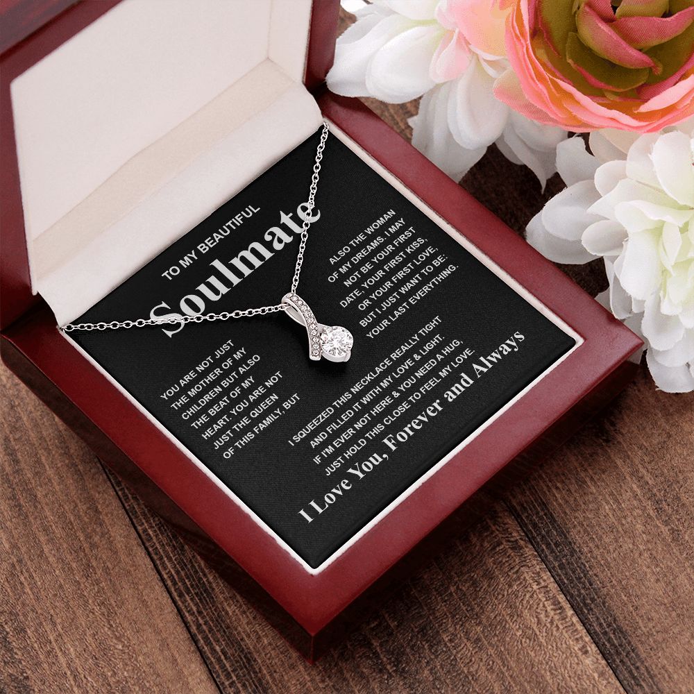 Gifts For Soulmate Birthday Gifts From Husband Necklace Valentines Days, Necklace for Future Soulmate, Anniversary Necklace Jewelry for Wife Necklace Gifts from Husband - Soulmate Gift Necklace with Message Card and Gift Box Allruing Necklace