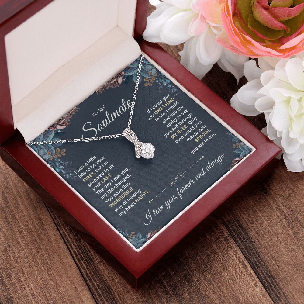 To My Soulmate Necklace for Women, Necklaces Gift For Wife from Husband, Soulmate Jewelry to My Future Wife Necklace, Necklace For Girlfriend with Message Card and Necklace Gift Box Gift Box Styles on Birthday, Christmas, Wedding, Anniversary Allruing Nec