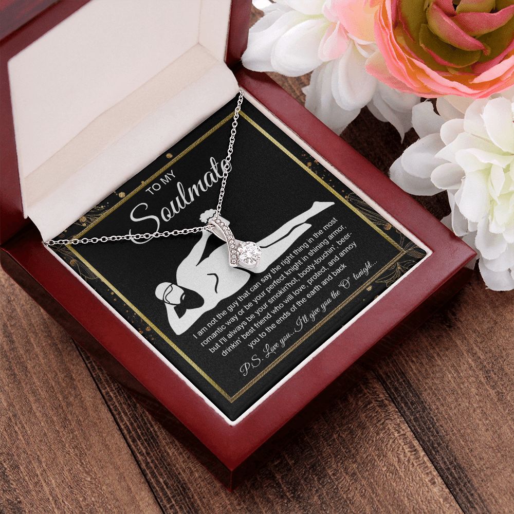 To My Soulmate Necklace For Women, Funny Gifts For Girlfriend,Valentine Christmas Presents For Girlfriend, Best Birthday Meaningful Gift Ideas For Wife, Women Romantic Jewelry For Her Wedding Message Card and Gift Box Styles Allruing Necklace