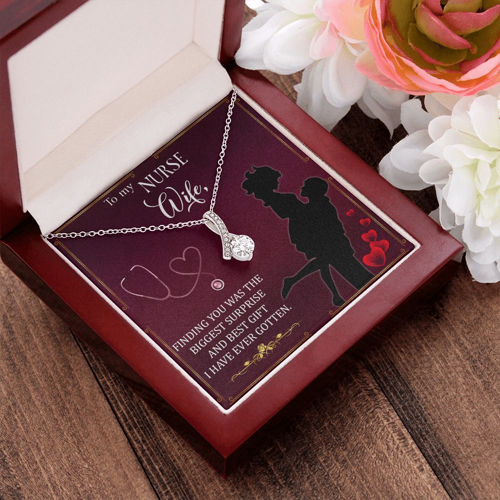 Couples Gifts,To My Nurse Wife Girlfriend Necklace Gifts From Husband, Wedding Anniversary Jewelry For Wife From Husband, Wife Birthday From Husband, To My Beautiful Wife Girlfriend Message Card and Gift Box styles On Birthday, Christmas, Anniversary  All
