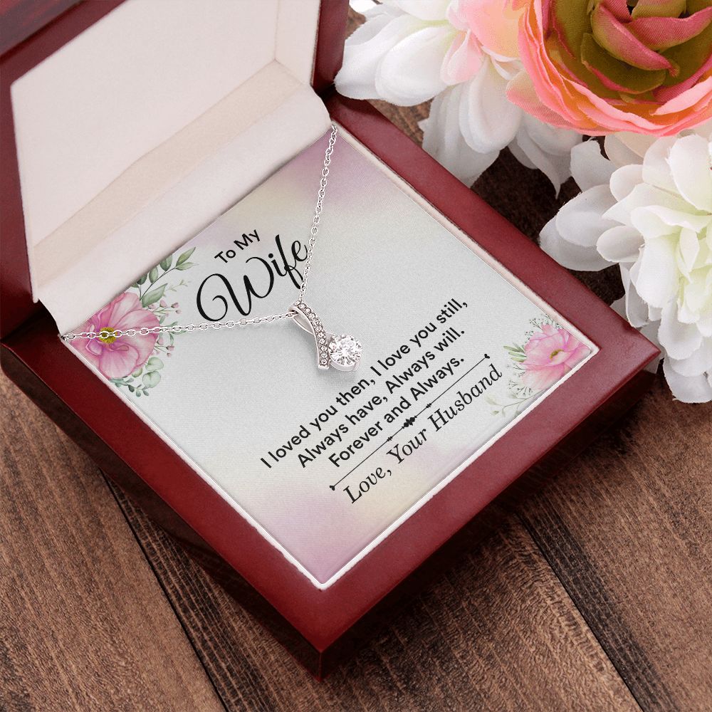 To My Wife Necklace, Wife Necklace, Wife Gift, WIfe Gift From Husband, Happy Anniversary, Meaningful Necklace Message Card and Gift Box Styles on Birthday, Christmas, Anniversary Allruing Necklace