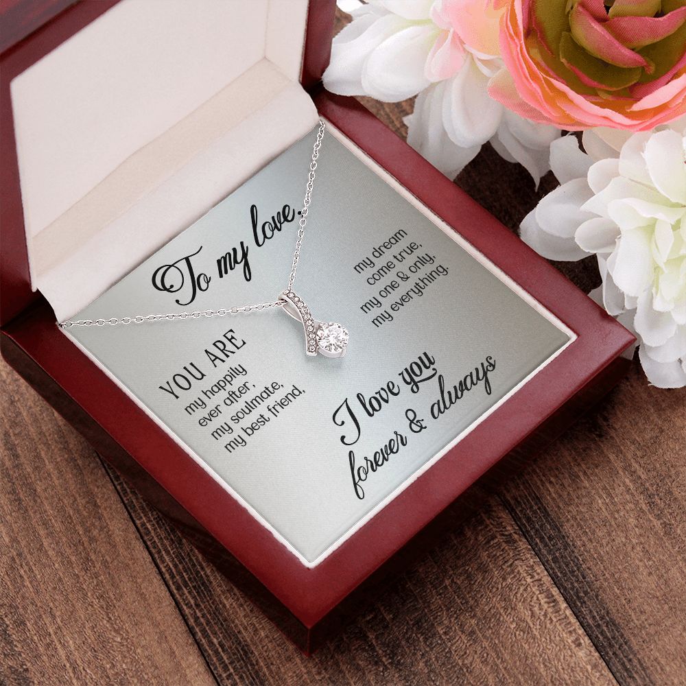 To My Love "Promise NecklaceGift for Fiance, Girlfriend, Future Wife, Wife. Fiance, Girlfriend, Future Wife, Wife Gift, Love Knot Meaningful Necklace Message Card and Gift Box Styles on Birthday, Christmas, Anniversary Allruing Necklace