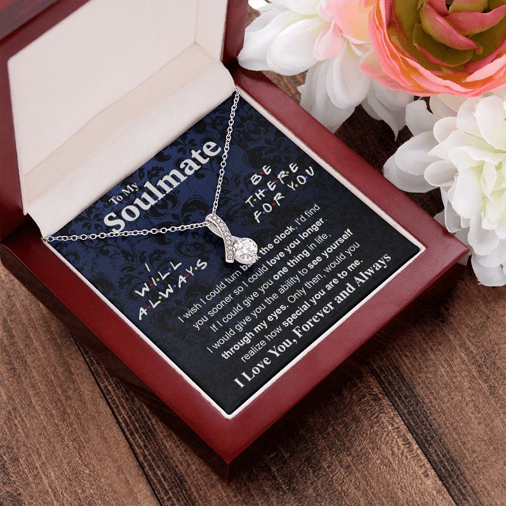 To My Soulmate Necklace To My Future Wife Necklace Gifts, Promise Necklace For Her, Fiance Gifts For Her, Valentine Necklace Gifts For Soulmate From Husband With Message Card Box LED, Soulmate Necklace For Women, To My Wife Necklace Allruing Necklace