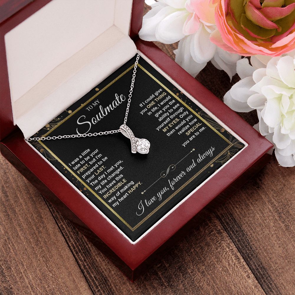 To My Soulmate Necklace gift Women, Necklaces For Wife from Husband, Soulmate Jewelry to My Future Wife Necklace and Necklace For Girlfriend with Message Card and Necklace Gift Box Gift Box Styles on Birthday, Christmas, Wedding, Anniversary Allruing Neck
