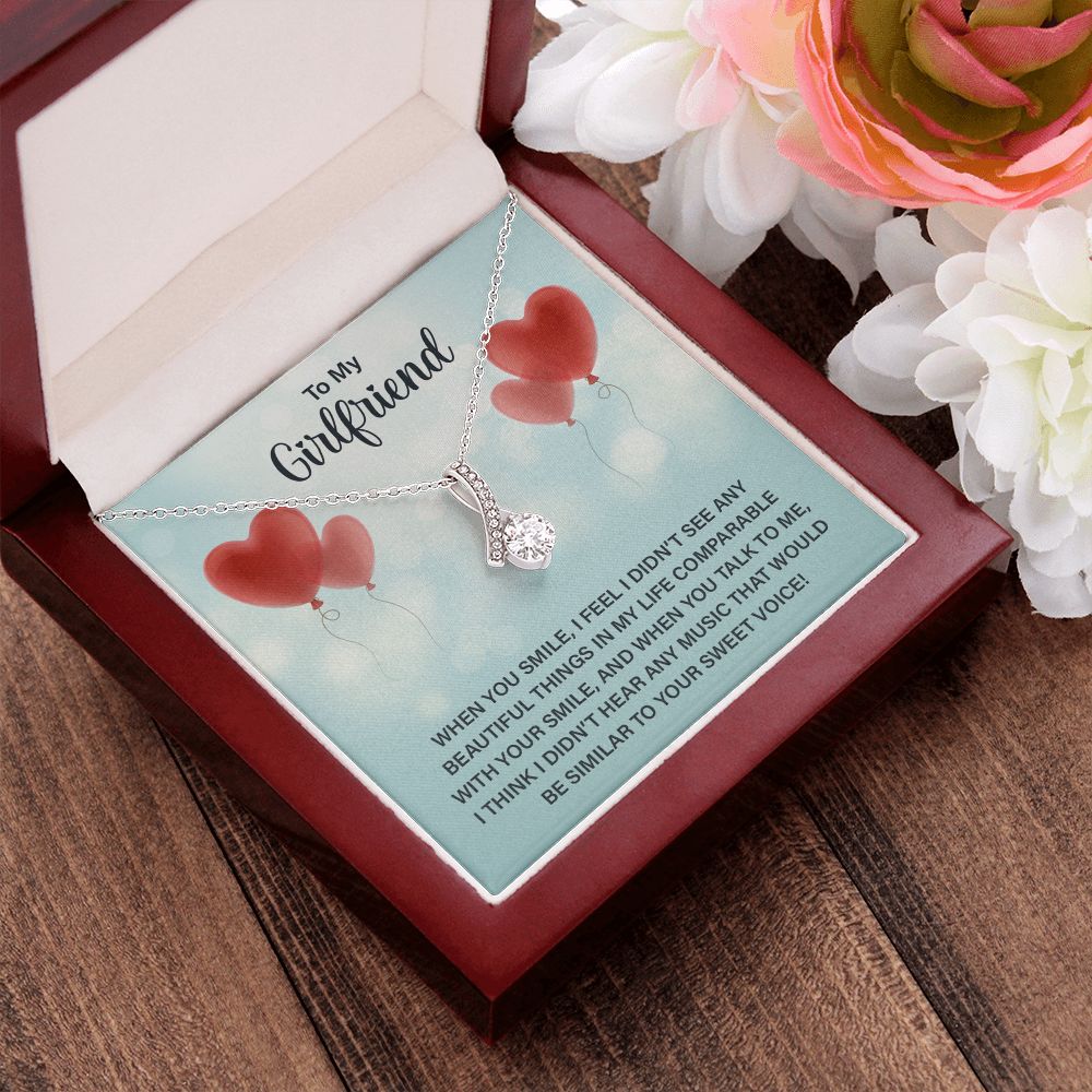 Love Knot Necklace To My Girlfriend Gifts From Boyfriend, Girlfriend Jewelry, Girlfriend Birthday Anniversary For Girlfriend Gift, Necklace Message Card and Gift Box Styles on Birthday, Christmas, Anniversary Allruing Necklace