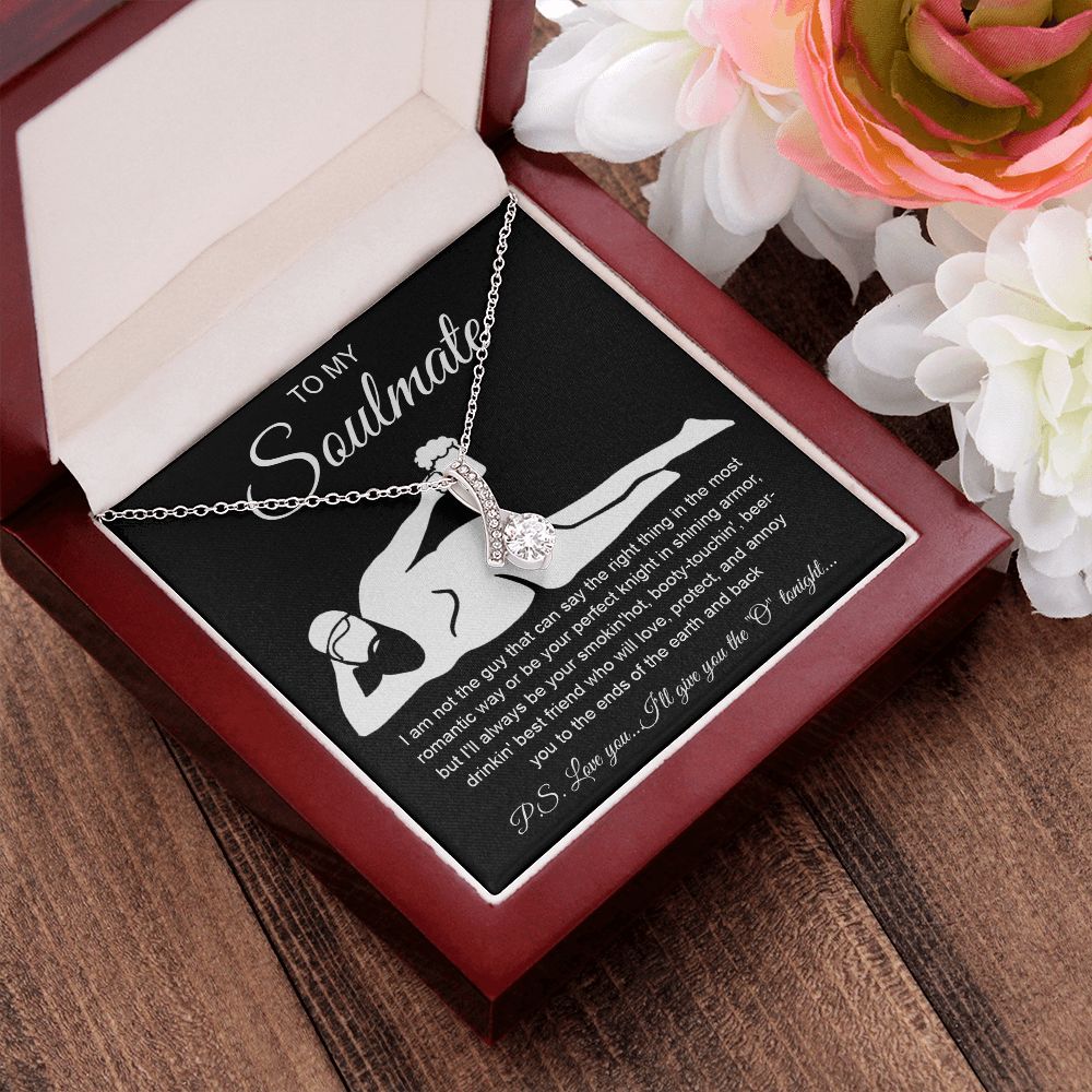 To My Soulmate Necklace For Women, Funny Gifts For Girlfriend,Valentine Christmas Presents For Girlfriend, Best Birthday Meaningful Gift Ideas For Wife, Women Romantic Jewelry For Her Anniversary Message Card and Gift Box Styles Allruing Necklace