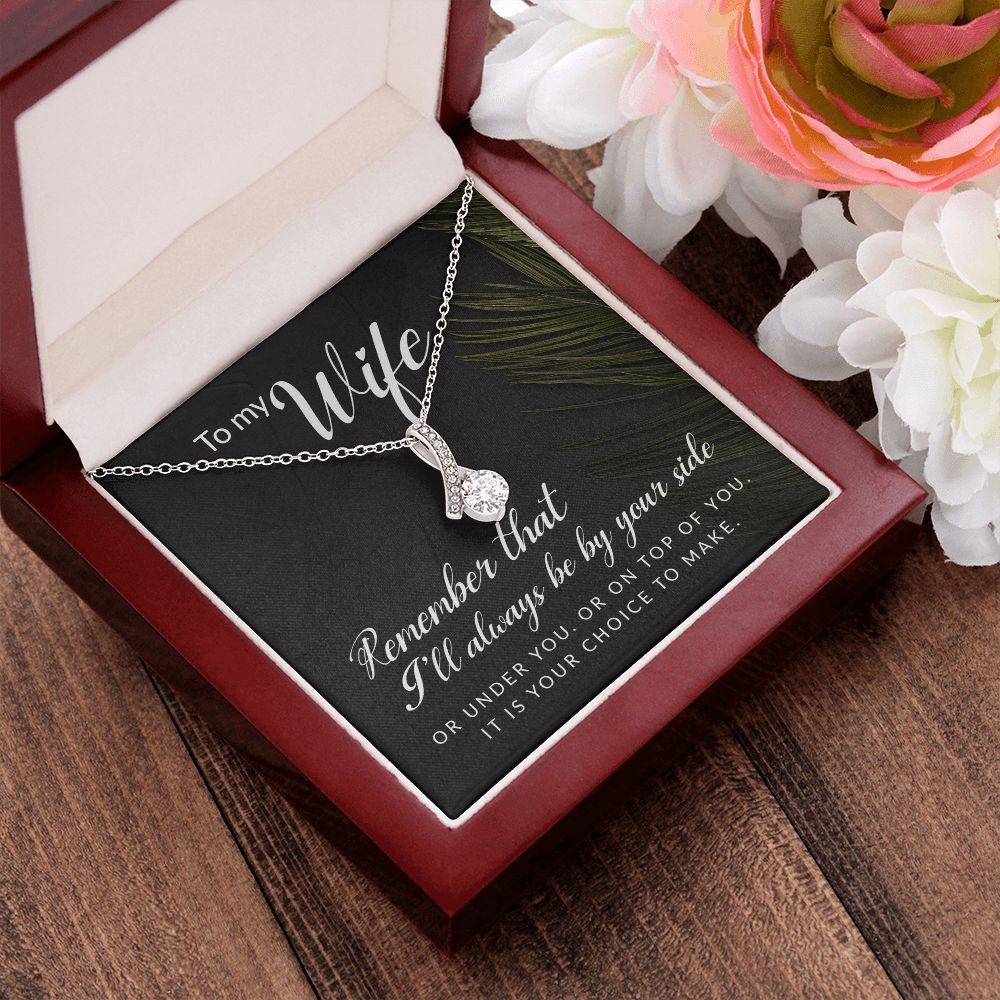 To My Wife Necklace Romantic Gifts For Her Unique Necklaces For Wife From Husband Cute Valentines Day Anniversary For Wife, Love Knot Meaningful Necklace Message Card and Gift Box Styles on Birthday, Christmas, Anniversary Allruing Necklace