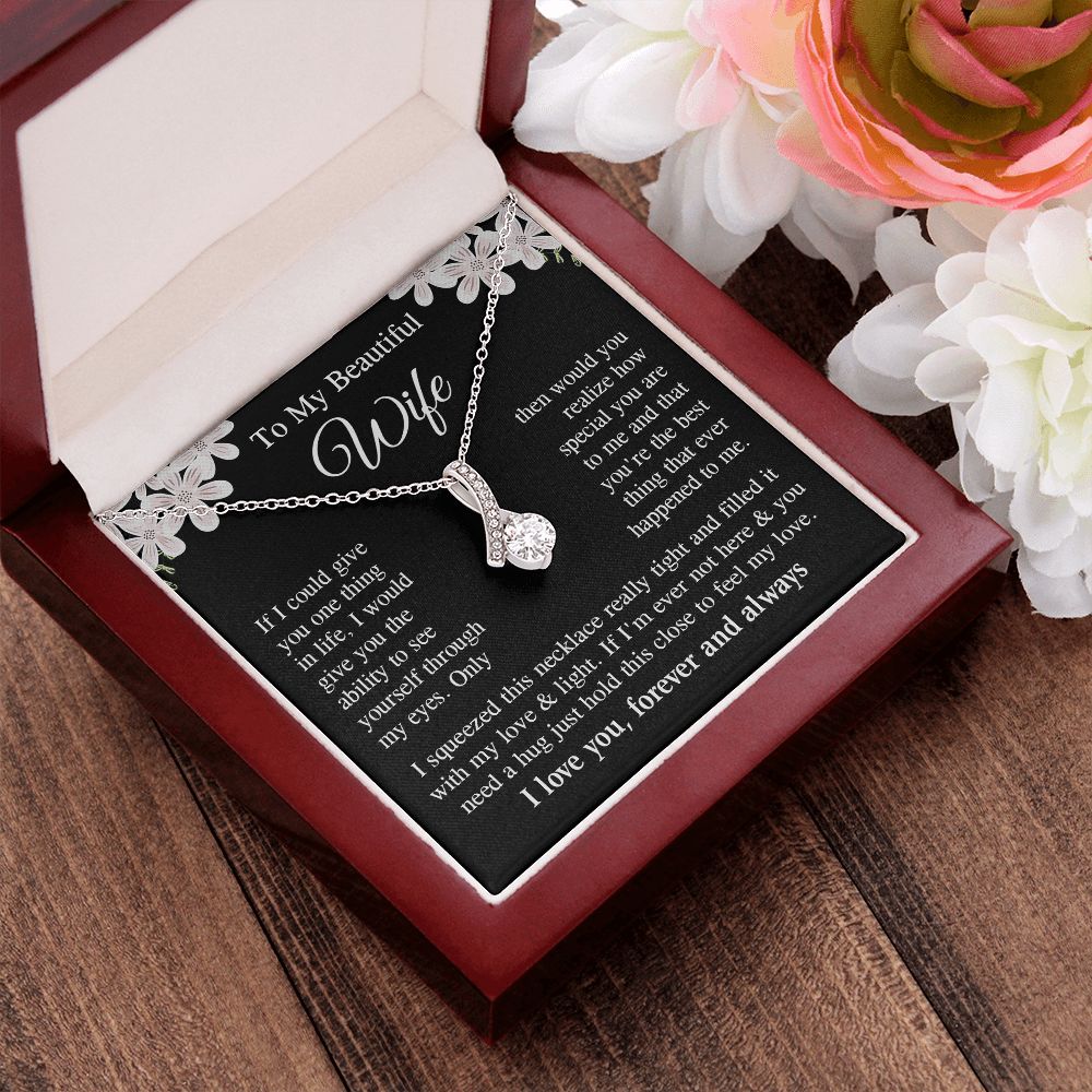 Wife Necklace Gift for Her, Soulmate Jewelry, Necklace for Future Wife, Wedding Valentine Jewelry for Wife Necklace Gifts from Husband - Soulmate Gift Necklace with Message Card and Gift Box Allruing Necklace