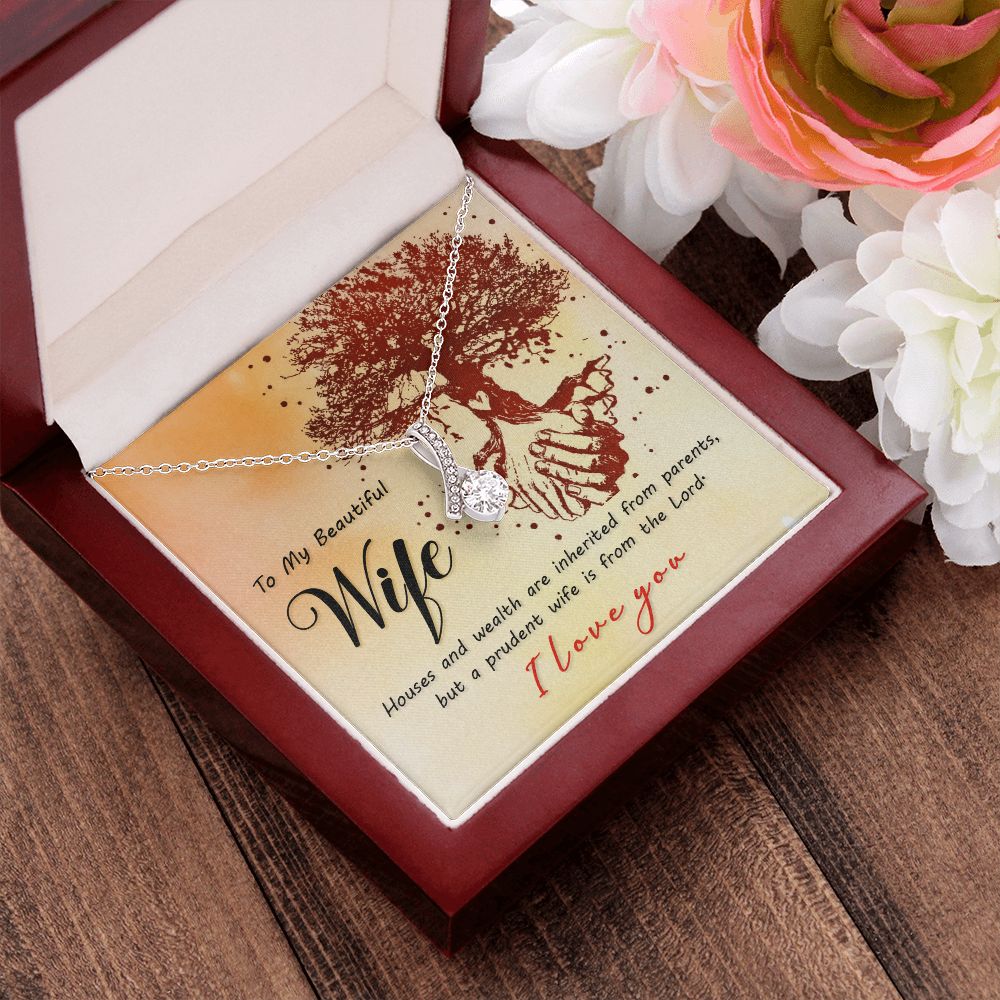 Couples Gifts, Beautiful Wife Necklace Gifts From Husband, Wedding Anniversary Jewelry For Wife From Husband, Wife Birthday From Husband, To My Soulmate Message Card and Gift Box styles On Birthday, Christmas, Anniversary  Allruing Necklace