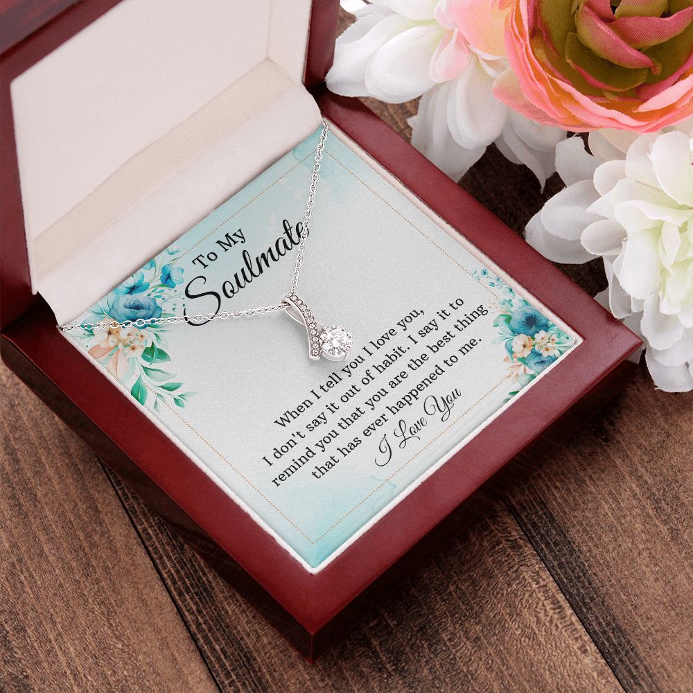 To My Soulmate, To My Wife Necklace, Wife Necklace, Wife Gift, WIfe Gift From Husband, Happy Anniversary, Meaningful Necklace Message Card and Gift Box Styles on Birthday, Christmas, Anniversary Allruing Necklace