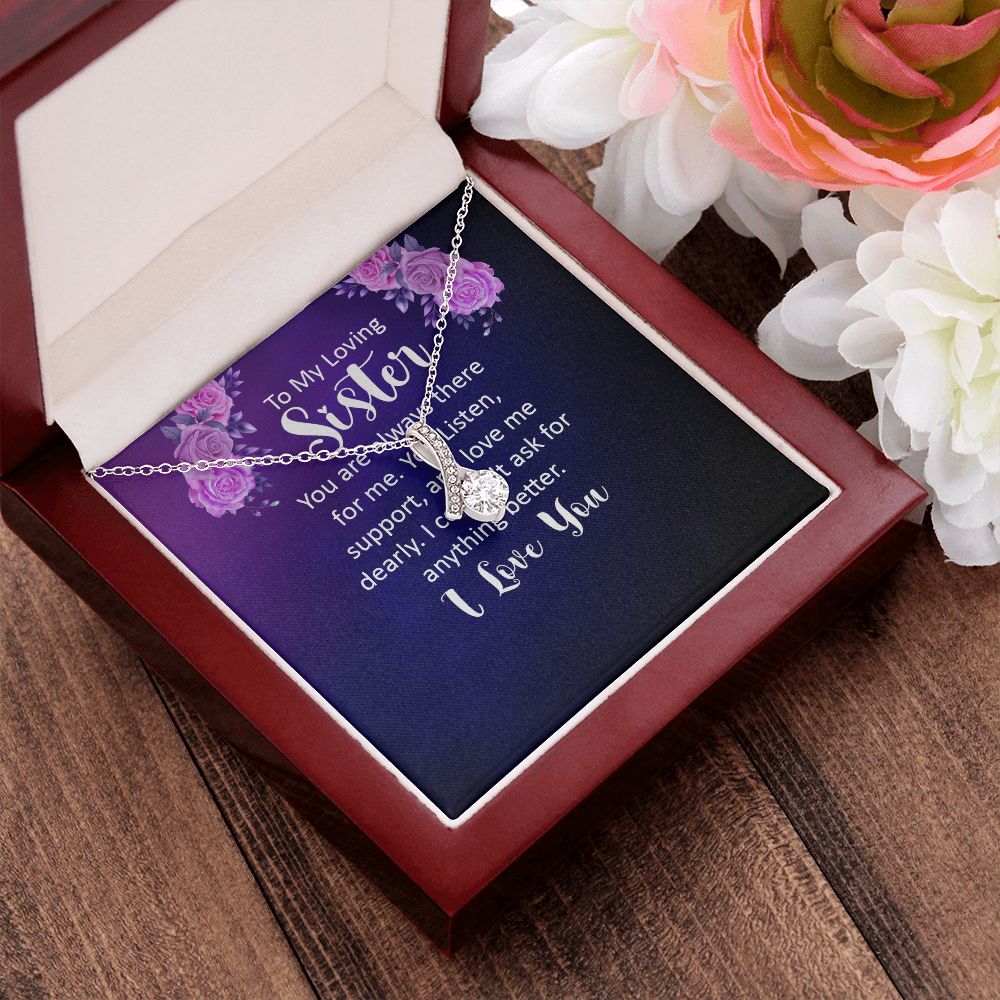 Couples Gifts, Loving Sister Necklace Gifts From Husband, Wedding Anniversary Jewelry For Wife From Husband, Wife Birthday From Husband, To My Unbiological Sister Message Card and Gift Box styles On Birthday, Christmas, Anniversary  Allruing Necklace