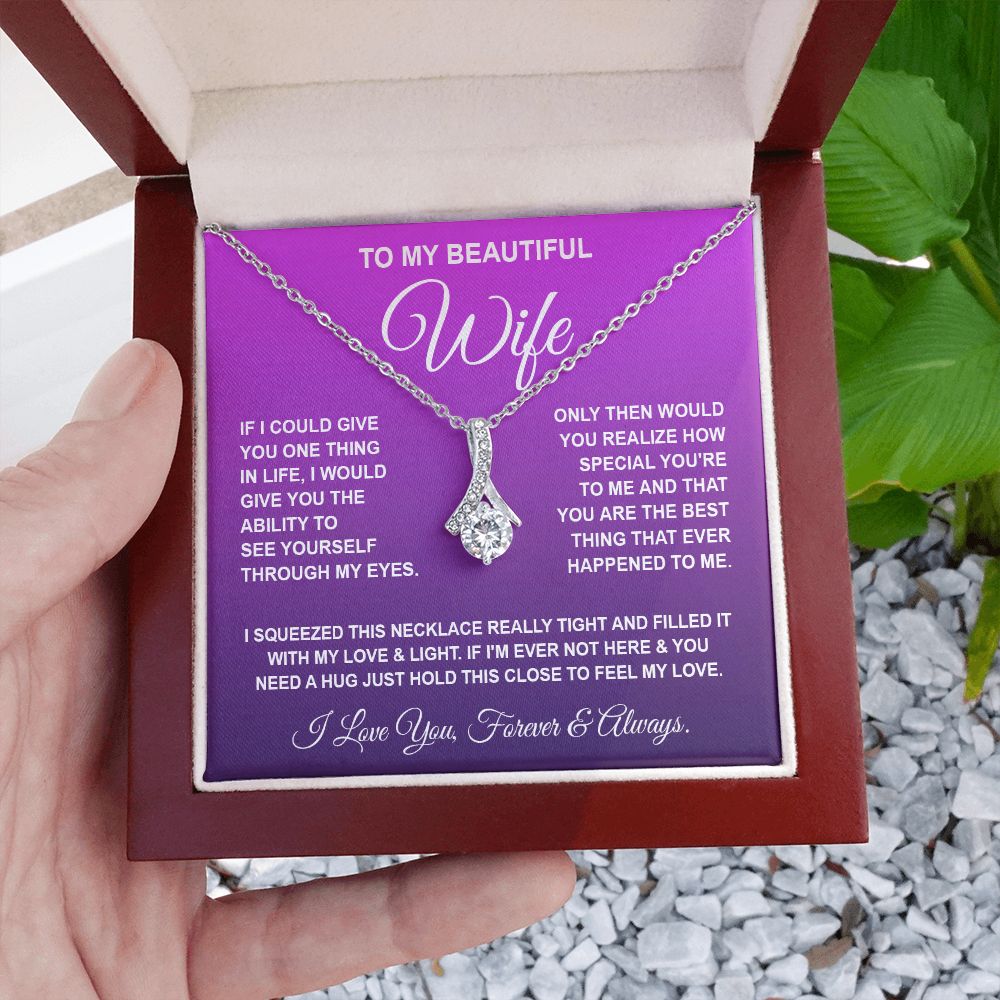 Soulmate Necklace Gifts From Husband, For Wife From Husband, Soulmate Gifts From Husband, Necklaces For Wife From Husband To My Wife Necklace Message Card and Necklace Gift Box Gift Box Styles on Birthday, Wedding, Anniversary, Valentine Allruing Necklace