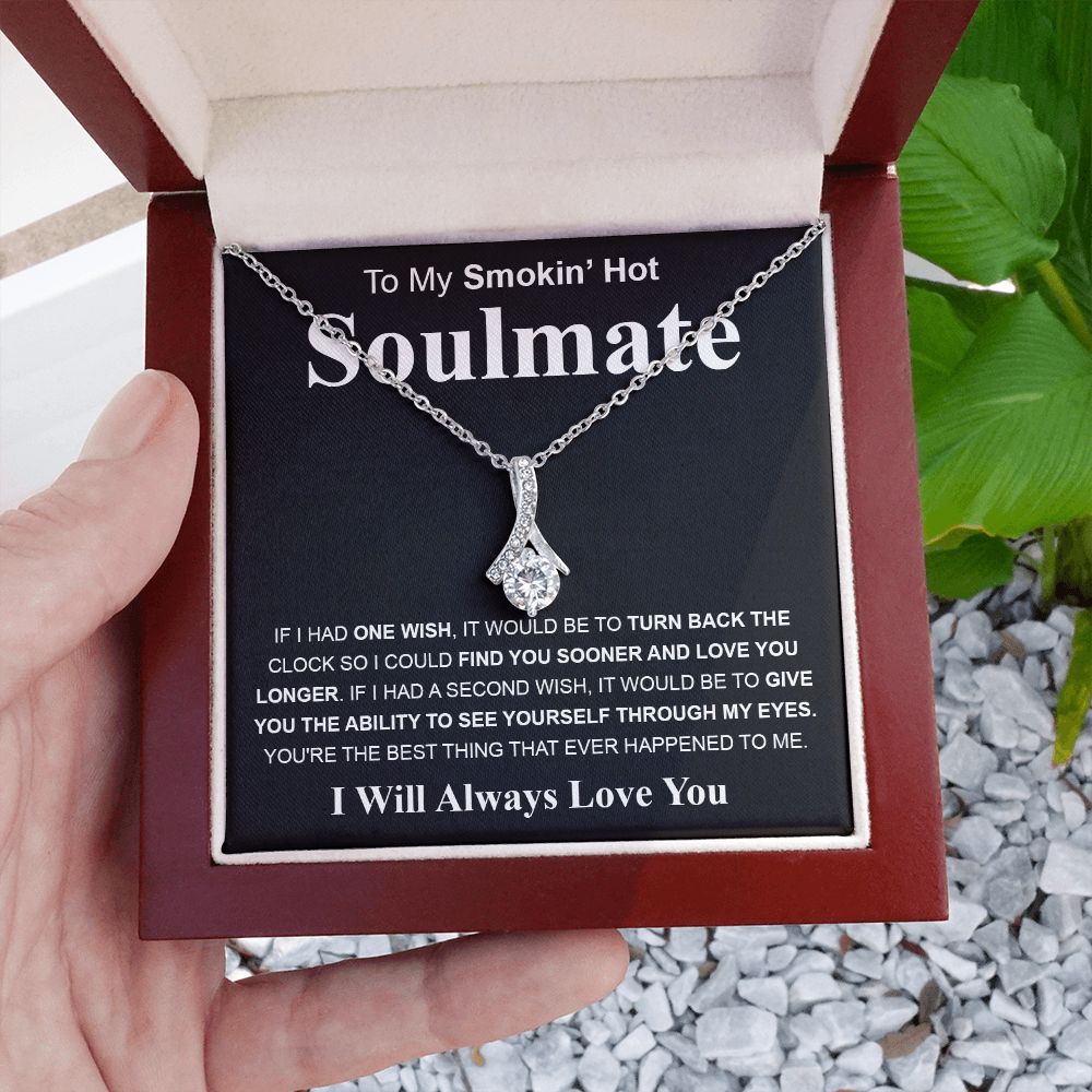 Gifts For Soulmate Birthday Gifts From Husband Necklace Valentines Day, Necklace for Future Soulmate, Valentine Anniversary Jewelry for Wife Necklace Gifts from Husband - Soulmate Gift Necklace with Message Card and Gift Box Allruing Necklace
