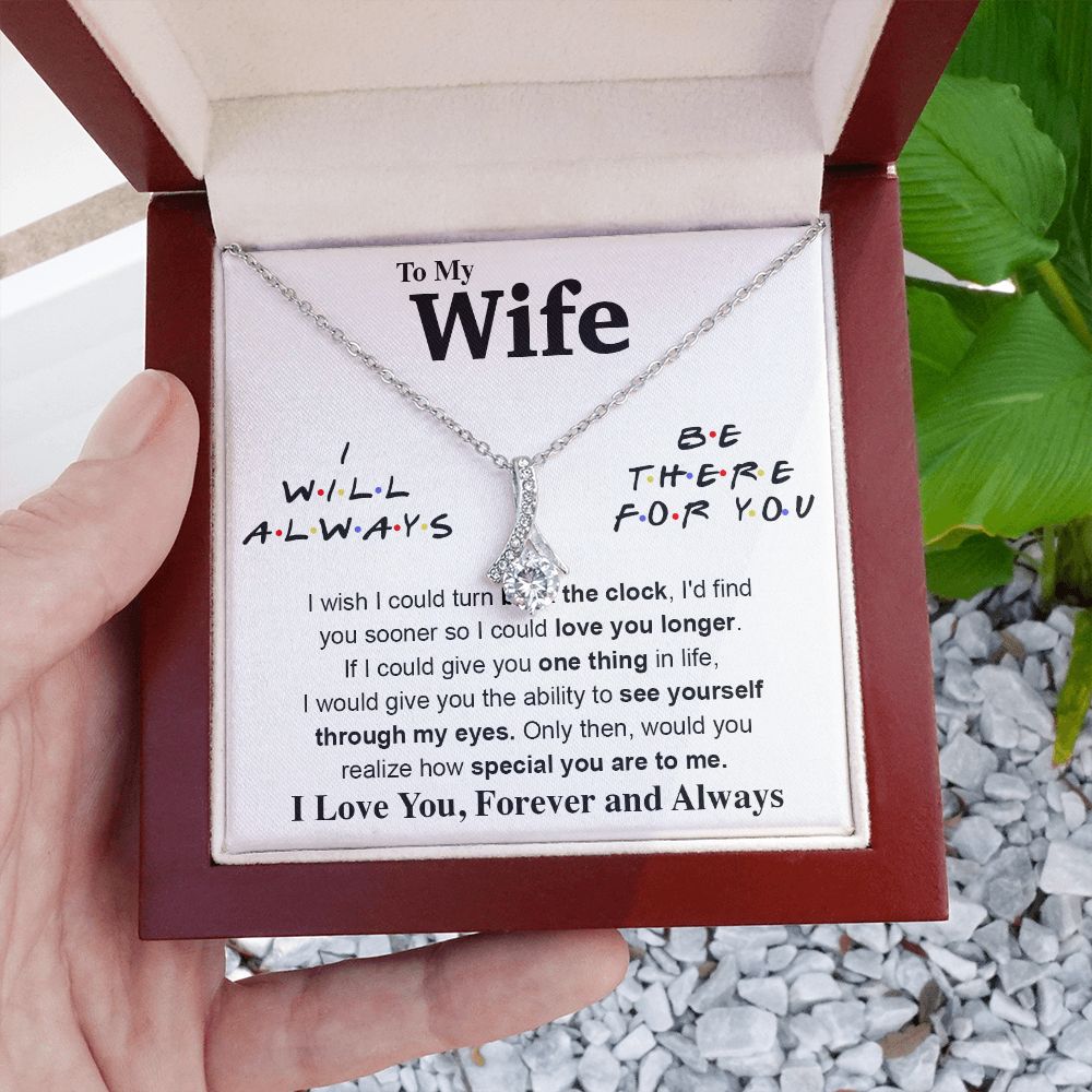 To My Wife Necklace To My Future Wife Gifts, Promise Necklace For Her, Fiance Gifts For Her, Valentine Gifts For Soulmate From Husband With Message Card Box LED, Soulmate Necklace For Women, To My Wife Necklace Allruing Necklace