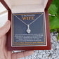 Couples Gifts, To My Beautiful Wife Necklace From Husband, Wedding Anniversary For Wife From Husband, Wife Wedding From Husband, To My Wife, Necklace Custom Name Message Card and Gift Box Styles on Birthday, Christmas, Wedding, Anniversary Allruing Neckla