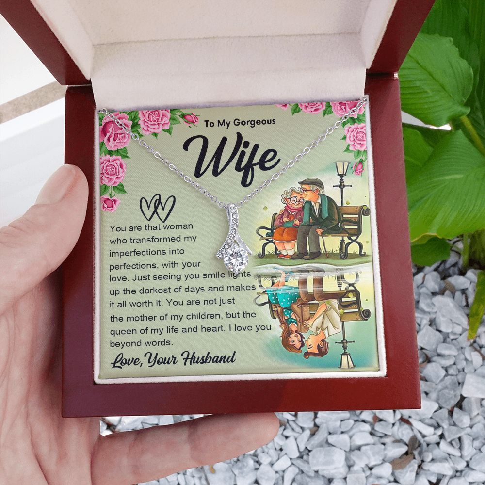 Couples Gifts Necklace To My Soulmate Necklace Gifts For My Wife with Future Wife Soulmate Girlfriend Necklaces Customer Name Message Card and Gift Box styles On Birthday, Christmas, Anniversary Allruing Necklace