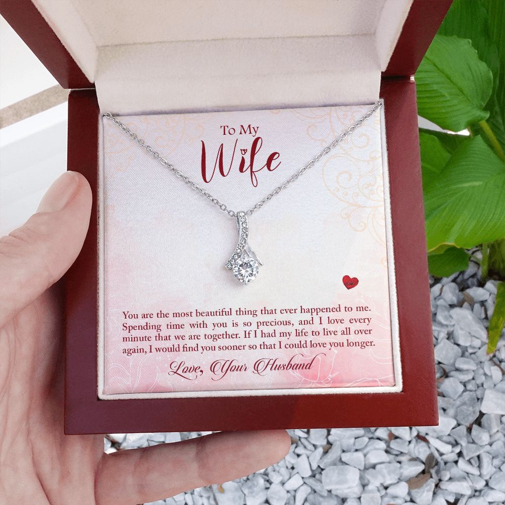 Couples Gifts,My Wife Girlfriend Necklace Gifts From Husband, Wedding Anniversary Jewelry For Wife From Husband, Wife Birthday From Husband, To My Beautiful Wife Girlfriend Message Card and Gift Box styles On Birthday, Christmas, Anniversary  Allruing Nec