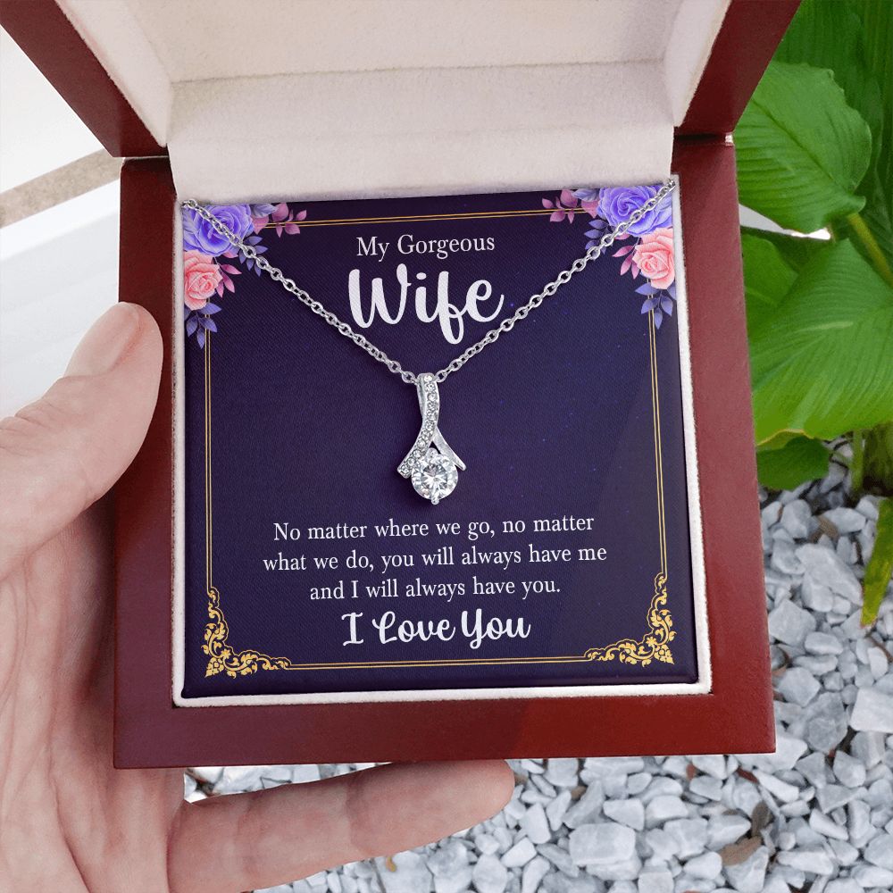 To My Wife Necklace Romantic Gifts For Her Unique Necklaces For Wife From Husband Cute Valentines Day Anniversary Birthday, Love Knot Meaningful Necklace Message Card and Gift Box Styles on Birthday, Christmas, Anniversary  Allruing Necklace