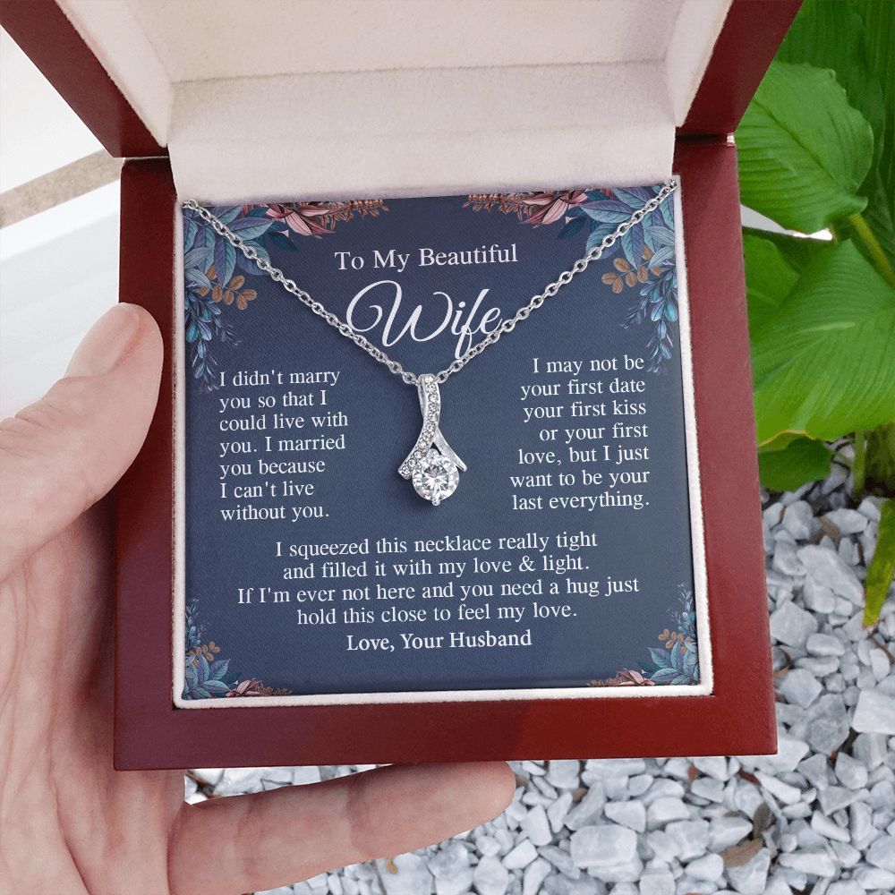 Wife Necklace Gift From Husband, Anniversary Romantic Gifts for Wife from Husband, Wife Anniversary Gifts Message Card and Necklace Gifts Box Gift Box Styles on Birthday, Wedding, Anniversary, Valentine Allruing Necklace