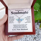 Soulmate Necklace Gift From Husband To My Badass Wife Pendant Valentines Day Anniversary Jewelry with Message Card and Gift Box. Gift for Wife. Necklace Gift Set for Wife Message Card and Necklace Gifts Box Gift Box Styles Allruing Necklace