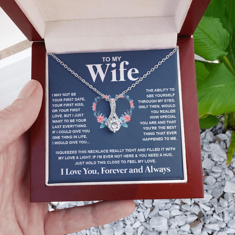 Couples Gifts Necklace To My Soulmate Necklace Birthday Christmas Jewelry Romantic Gift For My Wife Pendant Jewelry with Message Card and Box Necklaces for Women Valentines Day Happy Anniversary Wedding Present Allruing Necklace
