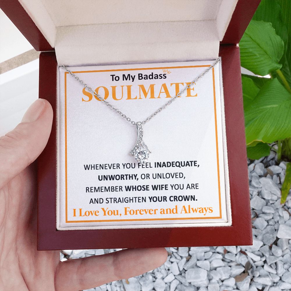 Couples Gifts, To My Dear Wife Necklace Gifts From Husband, Wedding Anniversary Jewelry For Wife From Husband, Wife Birthday From Husband, Necklace Custom Name Message Card and Gift Box Styles on Birthday, Christmas, Wedding, Anniversary Allruing Necklace