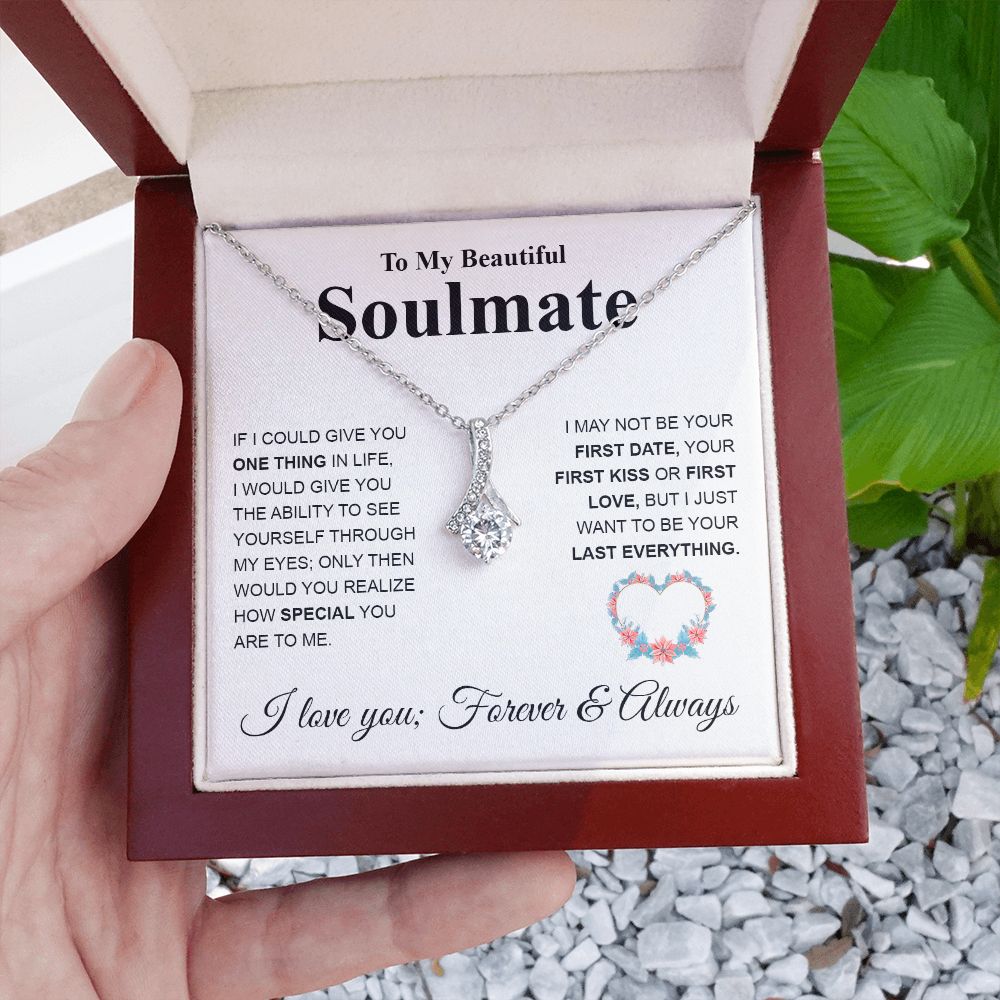 To My Future Wife Necklace My Last Everything, Promise Necklace For Her, Fiance Gifts For Her, Valentine Gifts For Future Wife With Message Card Box LED, Soulmate Necklace For Women, To My Wife Necklace copy Allruing Necklace
