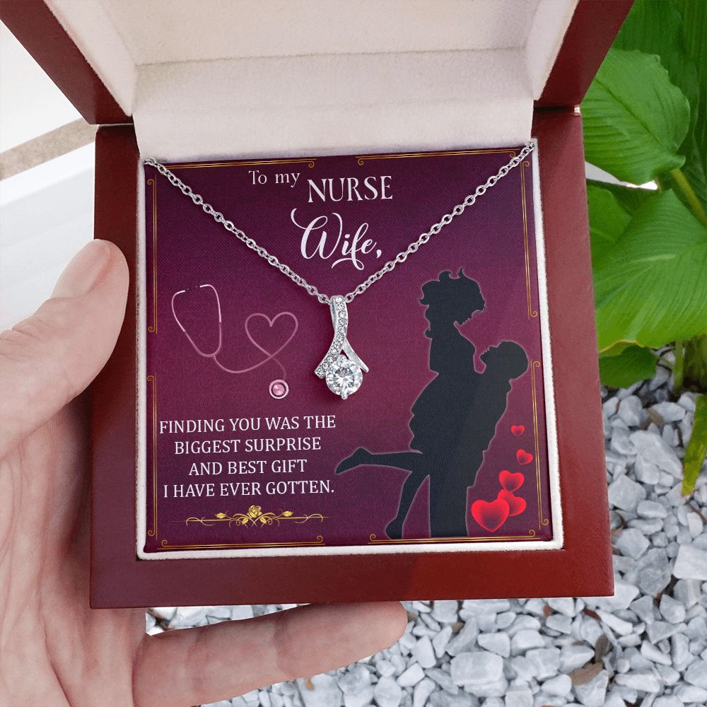 Couples Gifts,To My Nurse Wife Girlfriend Necklace Gifts From Husband, Wedding Anniversary Jewelry For Wife From Husband, Wife Birthday From Husband, To My Beautiful Wife Girlfriend Message Card and Gift Box styles On Birthday, Christmas, Anniversary  All
