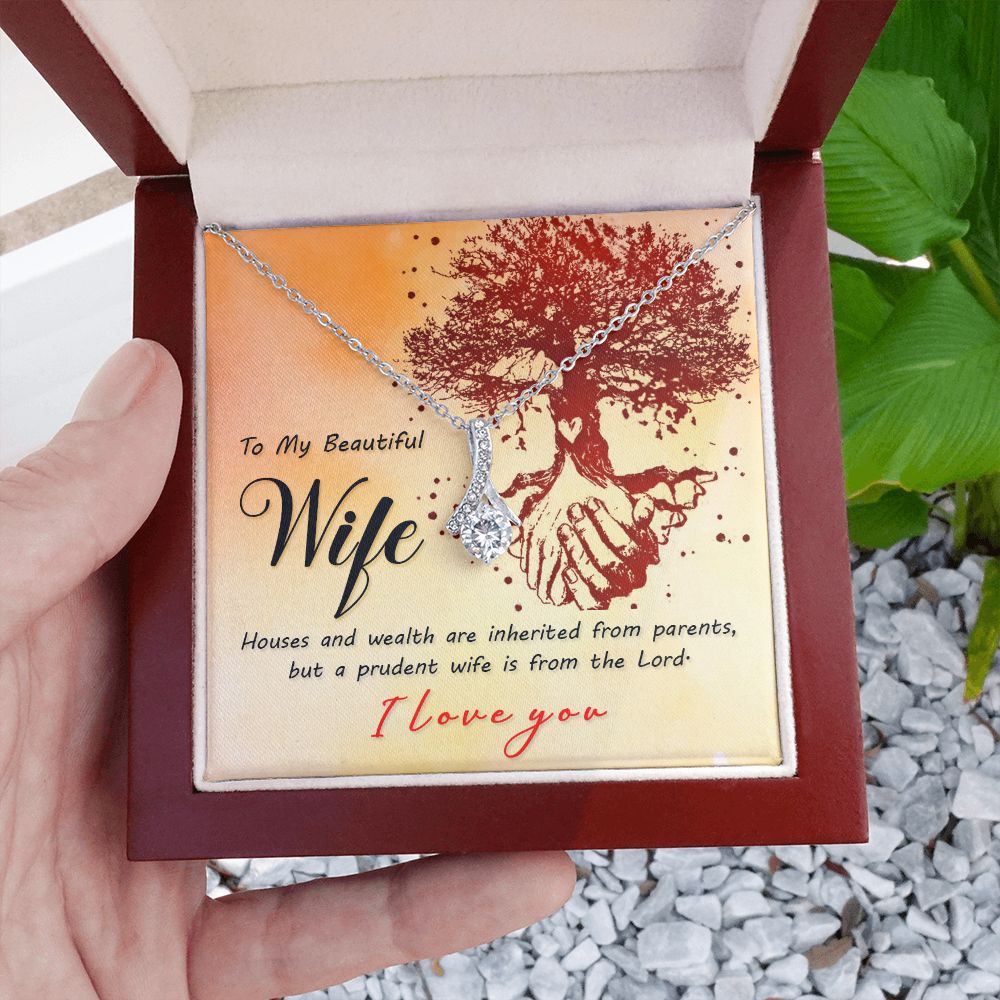 Couples Gifts, Beautiful Wife Necklace Gifts From Husband, Wedding Anniversary Jewelry For Wife From Husband, Wife Birthday From Husband, To My Soulmate Message Card and Gift Box styles On Birthday, Christmas, Anniversary  Allruing Necklace