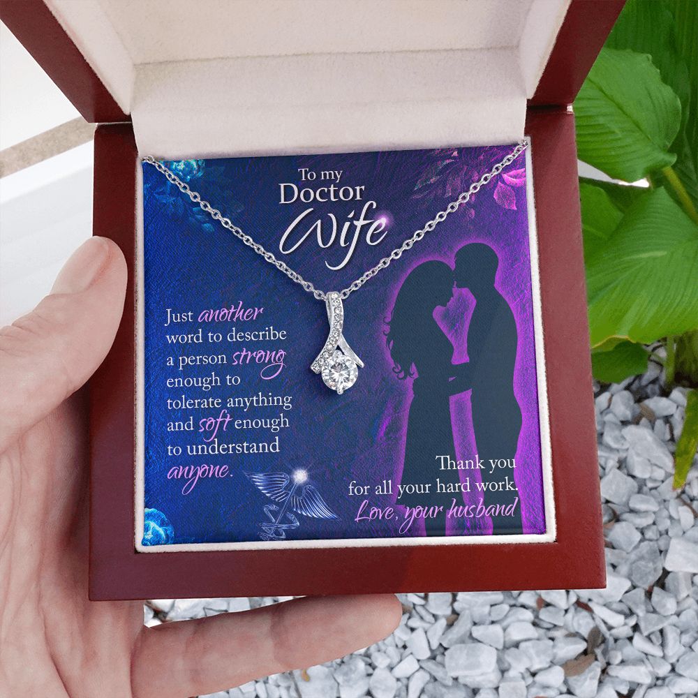 Couples Gifts,To My Doctor Wife Girlfriend Necklace Gifts From Husband, Wedding Anniversary Jewelry For Wife From Husband, Wife Birthday From Husband, To My Beautiful Wife Girlfriend Message Card and Gift Box styles On Birthday, Christmas, Anniversary All
