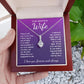 To My Beautiful Wife Necklace Gifts for Her, Soulmate for Wife Birthday Gifts from Husband, Valentine for Women, Soulmate Gifts, Message Card and Necklace Gifts Box Gift Box Styles on Birthday, Wedding, Anniversary, Valentine Allruing Necklace