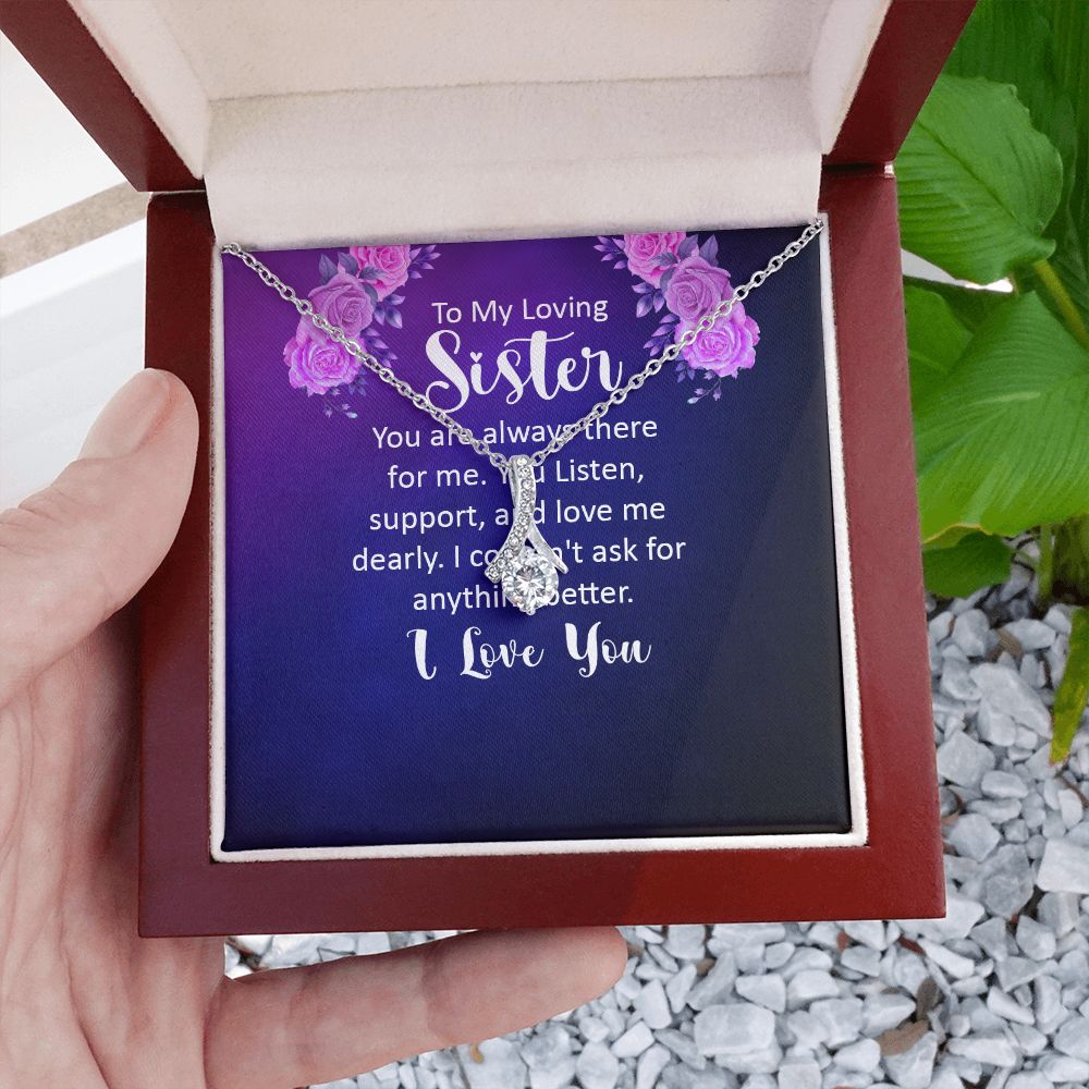 Couples Gifts, Loving Sister Necklace Gifts From Husband, Wedding Anniversary Jewelry For Wife From Husband, Wife Birthday From Husband, To My Unbiological Sister Message Card and Gift Box styles On Birthday, Christmas, Anniversary  Allruing Necklace