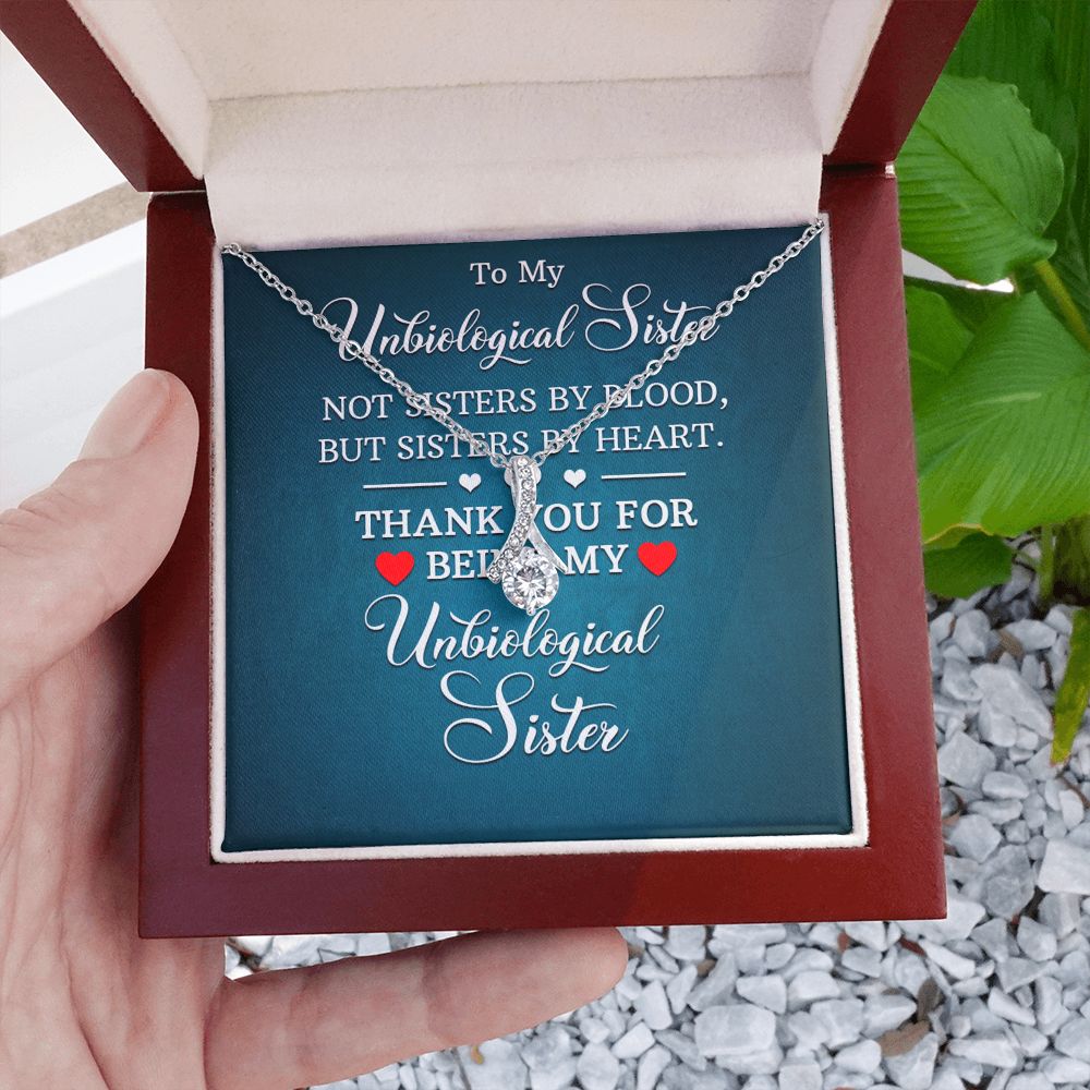 Wife Necklace Gifts From Husband, Wedding Anniversary Jewelry For Wife From Husband, Wife Birthday Gifts From Husband, To My Unbiological Sister Message Card and Gift Box styles On Birthday, Christmas, Anniversary Allruing Necklace