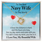 Couples Gifts, To My Navy Wife Necklace Gifts From Husband, Wedding Anniversary Jewelry For Wife From Husband, Wife Birthday From Husband, To My Soulmate Message Card and Gift Box styles On Birthday, Christmas, Anniversary  Love knot Thang