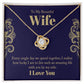 To My Beautiful Wife, Love Knot Necklace Gifts For Wife From Husband, To My Soulmate Necklace For Women, To My Wife Necklace Wedding Anniversary, I Love You, Meaningful Necklace Message Card and Gift Box Styles on Birthday, Christmas, Anniversary Love kno