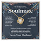 Soulmate Necklace Gift From Husband To My Badass Wife Valentines Days Anniversary Jewelry with Message Card and Gift Box. Gift for Wife. Necklace Gift Set for Wife Message Card and Necklace Gifts Box Gift Box Styles Love knot Thang
