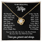To My Wife Necklace Gift for Her, Soulmate Jewelry, Necklaces for Wife from Husband, Anniversary, To My Wife Necklace, Soulmate Gifts, Necklace Message Card and Gift Box Styles on Birthday, Wedding, Anniversary, Valentine Love knot Thang