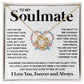 Couples Gifts Necklace To My Soulmate Necklace Valentine Christmas Jewelry Romantic Gifts For My Wife Pendant Jewelry with Message Card and Box Necklaces for Women Valentines Day Happy Anniversary Wedding Present Love knot Thang