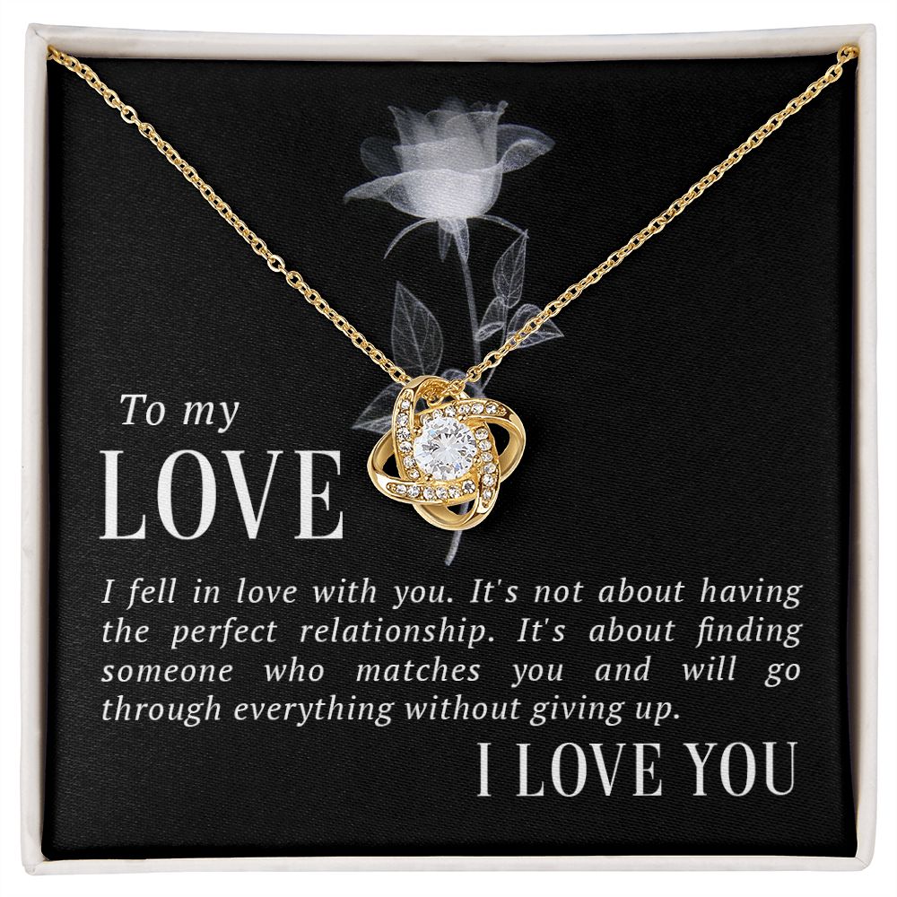 The Love Knot Necklace To My Love Knot Necklace, Happy First anniversary, Unique Gift from Husband, Best Jewelry for Wife, Necklace Message Card and Gift Box Styles on Birthday, Christmas, Anniversary  Love knot Thang