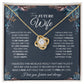 to My Future Wife Necklace Future Wife Gifts, Promise Necklace For Her, Fiance Gifts For Her, Anniversary Birthday Gifts For Future Wife With Message Card Box LED, Soulmate Necklace For Women, To My Wife Necklace Love knot Thang