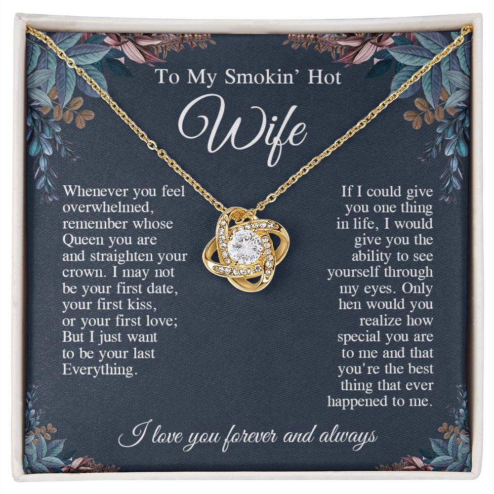 To My Beautiful Soulmate Necklace, Valentine Anniversary Jewelry Gifts for Women, Anniversary Gifts For Wife From Husband To My Wife Necklace Message Card and Necklace Gift Box Gift Box Styles on Birthday, Wedding, Anniversary, Valentine Love knot Thang