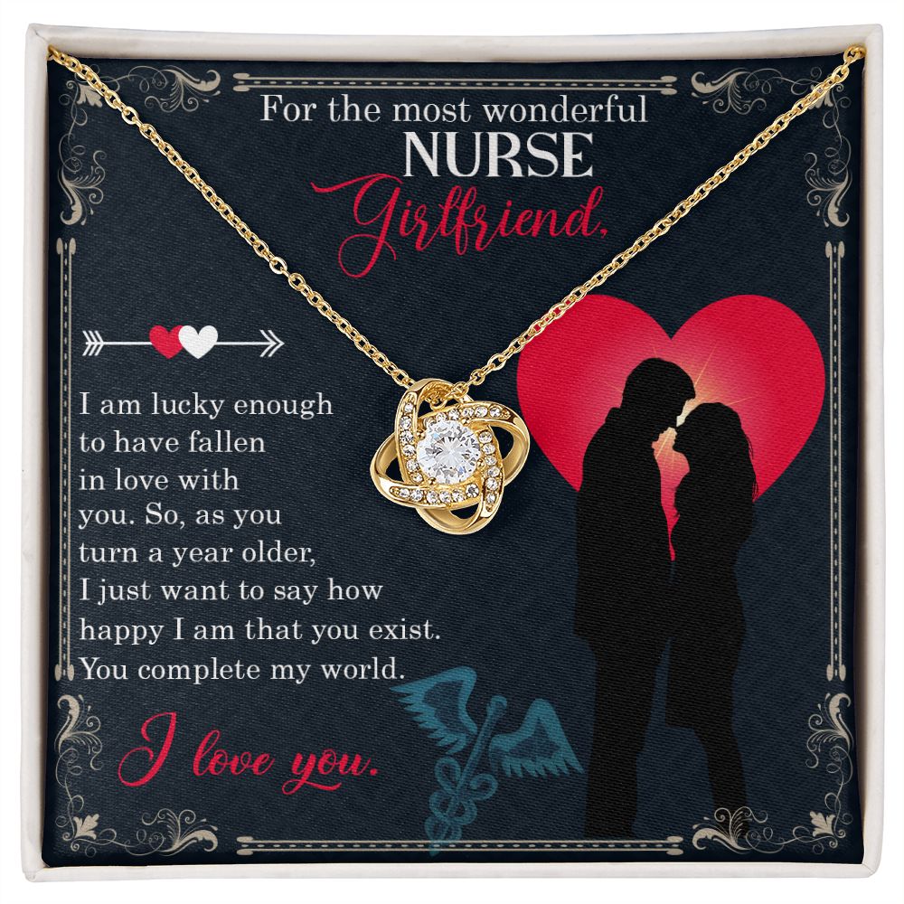 Couples Gifts, Nusre Wife Girlfriend Necklace Gifts From Husband, Wedding Anniversary Jewelry For Wife From Husband, Wife Birthday From Husband, To My Beautiful Girlfriend Message Card and Gift Box styles On Birthday, Christmas, Anniversary  Love knot Tha