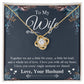 Valentine Gifts To My Soulmate Necklace Gift for Wife from Husband, Wife Anniversary Gifts, Gift for Soulmate Necklace Message Card and Necklace Gift Box Gift Box Styles on Birthday, Wedding, Anniversary, Valentine Love knot Thang