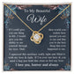 Wife Necklace Gift for Her, Soulmate Jewelry, Necklace for Future Wife, Anniversary Valentine Jewelry for Wife Necklace Gifts from Husband - Soulmate Gift Necklace with Message Card and Gift Box Love knot Thang