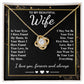 To My Beautiful Wife Necklace Gift, Soulmate for Wife Valentine Gifts from Husband, Wedding for Women, Soulmate Gifts, Message Card and Necklace Gifts Box Gift Box Styles on Birthday, Wedding, Anniversary, Valentine Love knot Thang