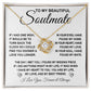 To My Beautiful Soulmate Necklace Gift for Her, Soulmate for Wife Birthday Gifts from Husband, Anniversary Jewelry for Women, Soulmate Gifts, Message Card and Necklace Gifts Box Gift Box Styles on Birthday, Wedding, Anniversary, Valentine Love knot Thang