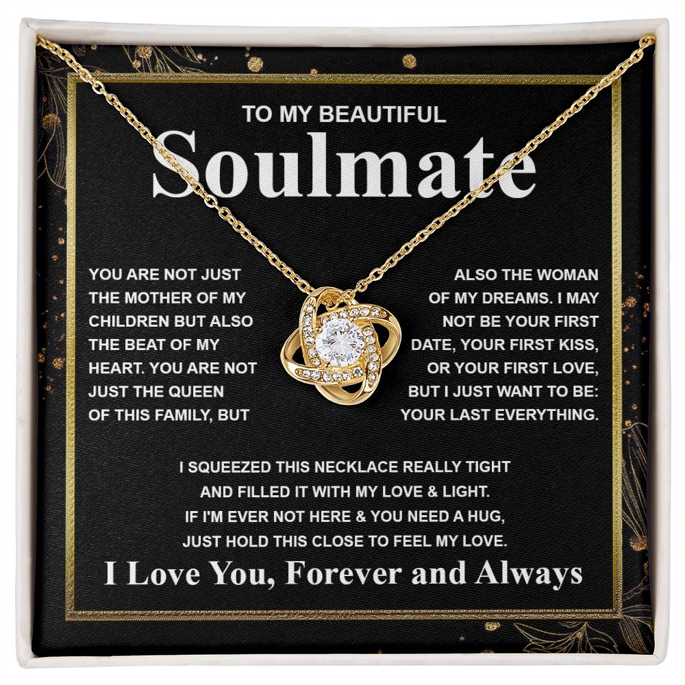 Gifts For Soulmate Birthday Gifts From Husband Necklace Valentines Days, Necklace for Future Soulmate, Valentine Wedding Jewelry for Wife Necklace Gifts from Husband - Soulmate Gift Necklace with Message Card and Gift Box Love knot Thang