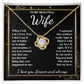 To My Beautiful Wife Necklace Gift for Her, Soulmate for Wife Valentine Gifts from Husband, Wedding for Women, Soulmate Gifts, Message Card and Necklace Gifts Box Gift Box Styles on Birthday, Wedding, Anniversary, Valentine Love knot Thang