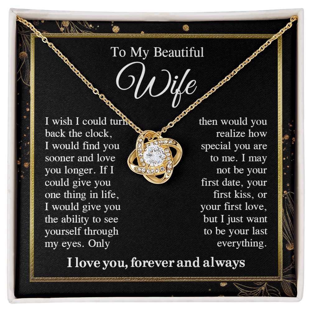 To My Beautiful Soulmate Necklace Gift For Her, Wife Gifts From Husband, Anniversary Gifts For Wife From Husband To My Wife Necklace Message Card and Necklace Gift Box Gift Box Styles on Birthday, Wedding, Anniversary, Valentine Love knot Thang