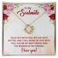 To My Soulmate Necklace I Love You Wife Love Knot Message Card and Box Gift Set for Girlfriend Women from Husband Boyfriend Couples, Meaningful Necklace Message Card and Gift Box Styles on Birthday, Christmas, Anniversary Love knot Thang